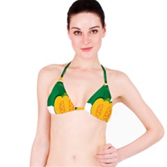 Pumpkin Peppers Green Yellow Bikini Top by Mariart