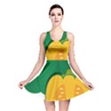 Pumpkin Peppers Green Yellow Reversible Skater Dress View1