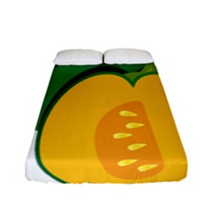 Pumpkin Peppers Green Yellow Fitted Sheet (full/ Double Size) by Mariart