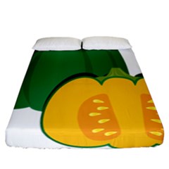 Pumpkin Peppers Green Yellow Fitted Sheet (california King Size)