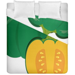 Pumpkin Peppers Green Yellow Duvet Cover Double Side (california King Size)