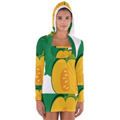 Pumpkin Peppers Green Yellow Long Sleeve Hooded T-shirt