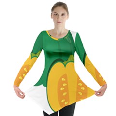 Pumpkin Peppers Green Yellow Long Sleeve Tunic 