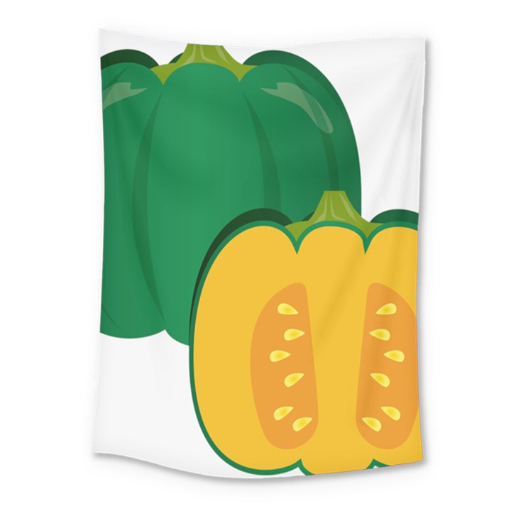 Pumpkin Peppers Green Yellow Medium Tapestry