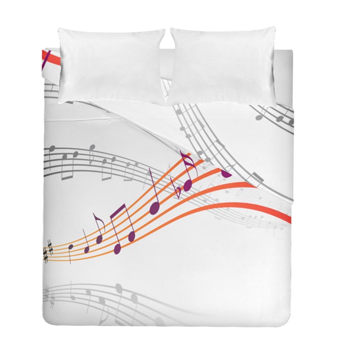 Musical Net Purpel Orange Note Duvet Cover Double Side (Full/ Double Size)