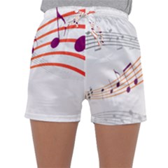 Musical Net Purpel Orange Note Sleepwear Shorts