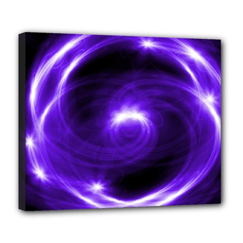 Purple Black Star Neon Light Space Galaxy Deluxe Canvas 24  X 20  