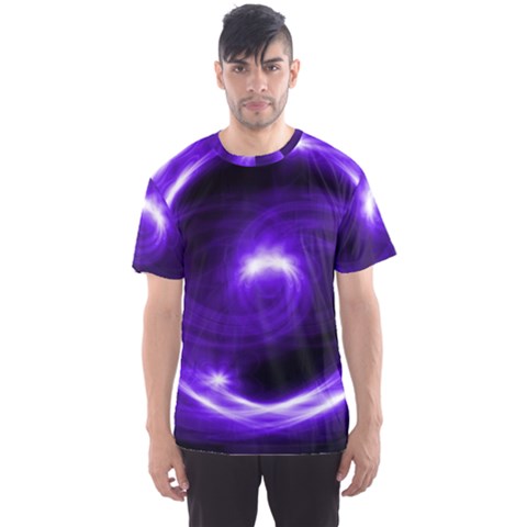 Purple Black Star Neon Light Space Galaxy Men s Sports Mesh Tee by Mariart