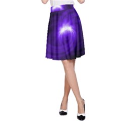 Purple Black Star Neon Light Space Galaxy A-line Skirt