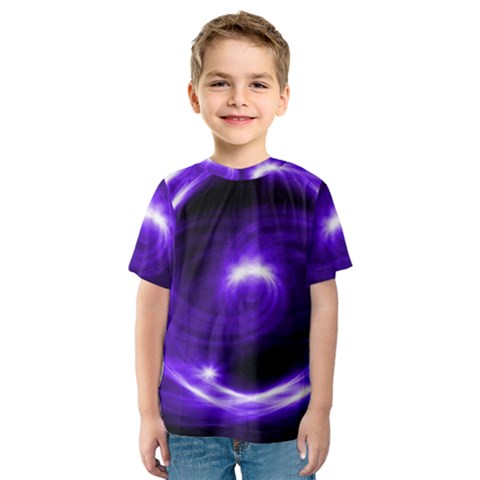 Purple Black Star Neon Light Space Galaxy Kids  Sport Mesh Tee by Mariart