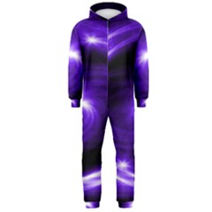 Purple Black Star Neon Light Space Galaxy Hooded Jumpsuit (men) 