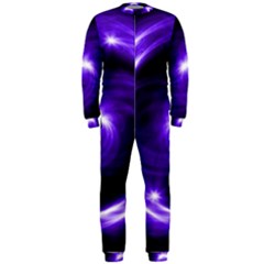 Purple Black Star Neon Light Space Galaxy Onepiece Jumpsuit (men) 