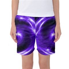 Purple Black Star Neon Light Space Galaxy Women s Basketball Shorts