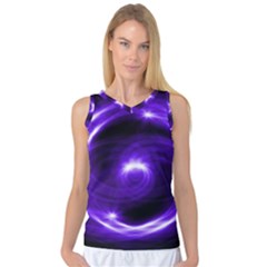 Purple Black Star Neon Light Space Galaxy Women s Basketball Tank Top