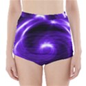 Purple Black Star Neon Light Space Galaxy High-Waisted Bikini Bottoms View1