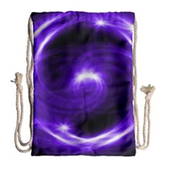 Purple Black Star Neon Light Space Galaxy Drawstring Bag (large) by Mariart