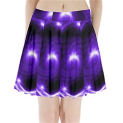 Purple Black Star Neon Light Space Galaxy Pleated Mini Skirt