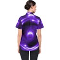 Purple Black Star Neon Light Space Galaxy Women s Short Sleeve Shirt View2