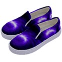 Purple Black Star Neon Light Space Galaxy Kids  Canvas Slip Ons View2