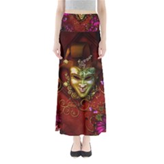 Wonderful Venetian Mask With Floral Elements Full Length Maxi Skirt by FantasyWorld7