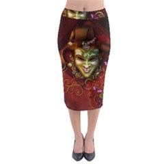 Wonderful Venetian Mask With Floral Elements Midi Pencil Skirt by FantasyWorld7