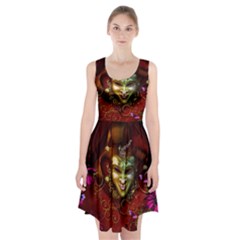 Wonderful Venetian Mask With Floral Elements Racerback Midi Dress by FantasyWorld7