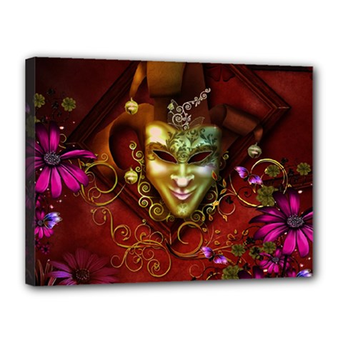 Wonderful Venetian Mask With Floral Elements Canvas 16  X 12  by FantasyWorld7