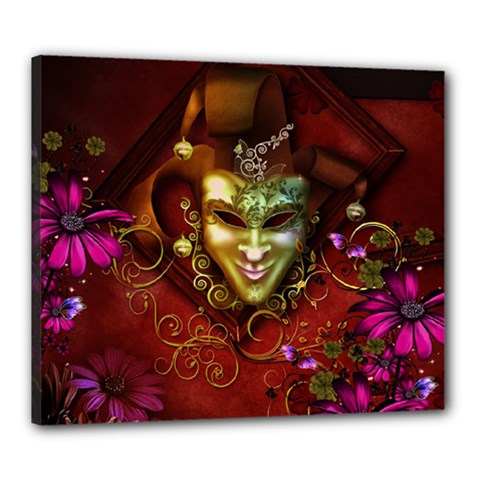 Wonderful Venetian Mask With Floral Elements Canvas 24  X 20  by FantasyWorld7