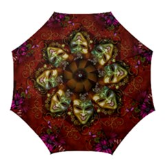 Wonderful Venetian Mask With Floral Elements Golf Umbrellas by FantasyWorld7