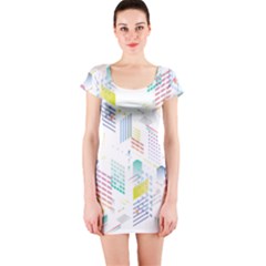 Layer Capital City Building Short Sleeve Bodycon Dress