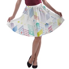 Layer Capital City Building A-line Skater Skirt by Mariart