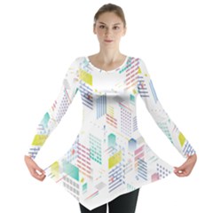 Layer Capital City Building Long Sleeve Tunic  by Mariart