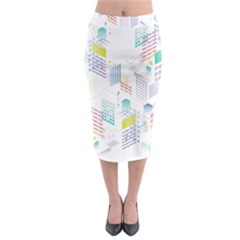 Layer Capital City Building Midi Pencil Skirt by Mariart