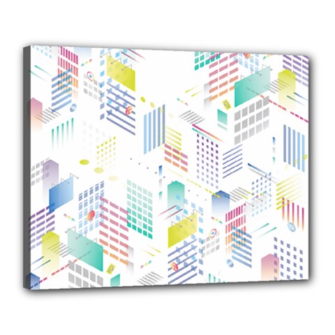 Layer Capital City Building Canvas 20  X 16  by Mariart