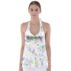 Layer Capital City Building Babydoll Tankini Top