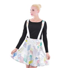 Layer Capital City Building Suspender Skater Skirt by Mariart