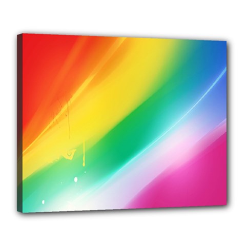 Red Yellow White Pink Green Blue Rainbow Color Mix Canvas 20  X 16  by Mariart