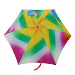 Red Yellow White Pink Green Blue Rainbow Color Mix Mini Folding Umbrellas