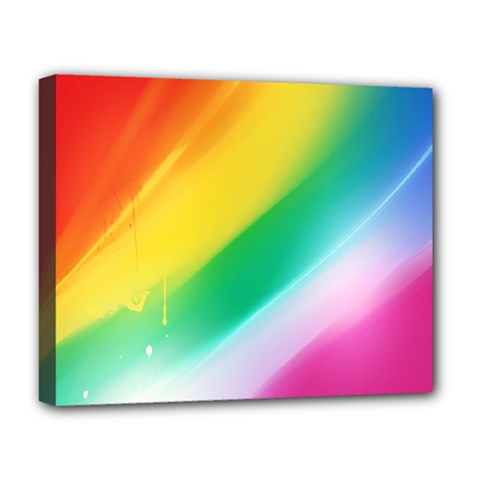 Red Yellow White Pink Green Blue Rainbow Color Mix Deluxe Canvas 20  X 16  