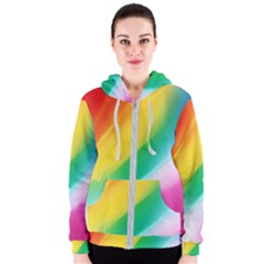 Red Yellow White Pink Green Blue Rainbow Color Mix Women s Zipper Hoodie by Mariart