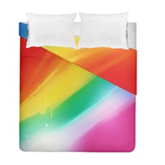 Red Yellow White Pink Green Blue Rainbow Color Mix Duvet Cover Double Side (full/ Double Size)