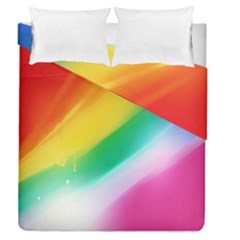 Red Yellow White Pink Green Blue Rainbow Color Mix Duvet Cover Double Side (queen Size) by Mariart