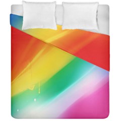 Red Yellow White Pink Green Blue Rainbow Color Mix Duvet Cover Double Side (california King Size)