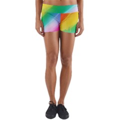 Red Yellow White Pink Green Blue Rainbow Color Mix Yoga Shorts