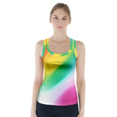 Red Yellow White Pink Green Blue Rainbow Color Mix Racer Back Sports Top