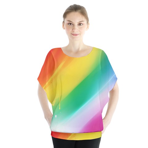 Red Yellow White Pink Green Blue Rainbow Color Mix Blouse by Mariart