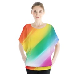 Red Yellow White Pink Green Blue Rainbow Color Mix Blouse