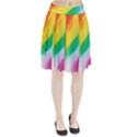 Red Yellow White Pink Green Blue Rainbow Color Mix Pleated Skirt View1