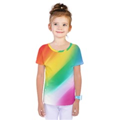 Red Yellow White Pink Green Blue Rainbow Color Mix Kids  One Piece Tee