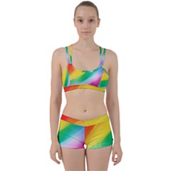 Red Yellow White Pink Green Blue Rainbow Color Mix Women s Sports Set by Mariart